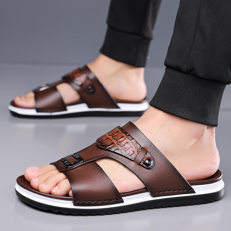 💨 Atmungsaktive Schlupfsandalen für Herren – weiches Kunstleder, vielseitig kombinierbar für warme Tage☀️