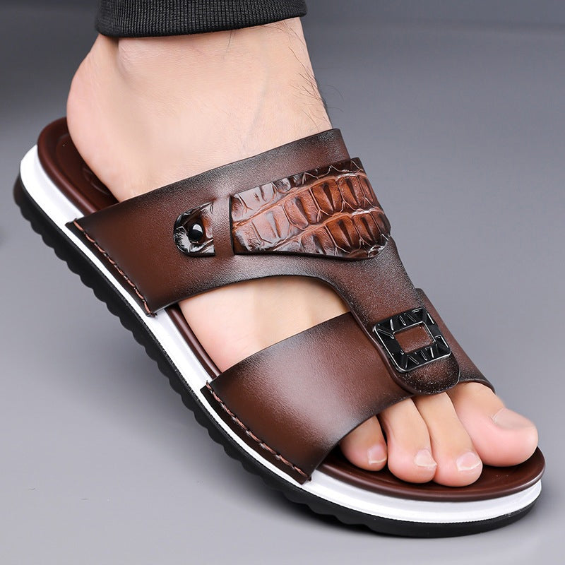 💨 Atmungsaktive Schlupfsandalen für Herren – weiches Kunstleder, vielseitig kombinierbar für warme Tage☀️