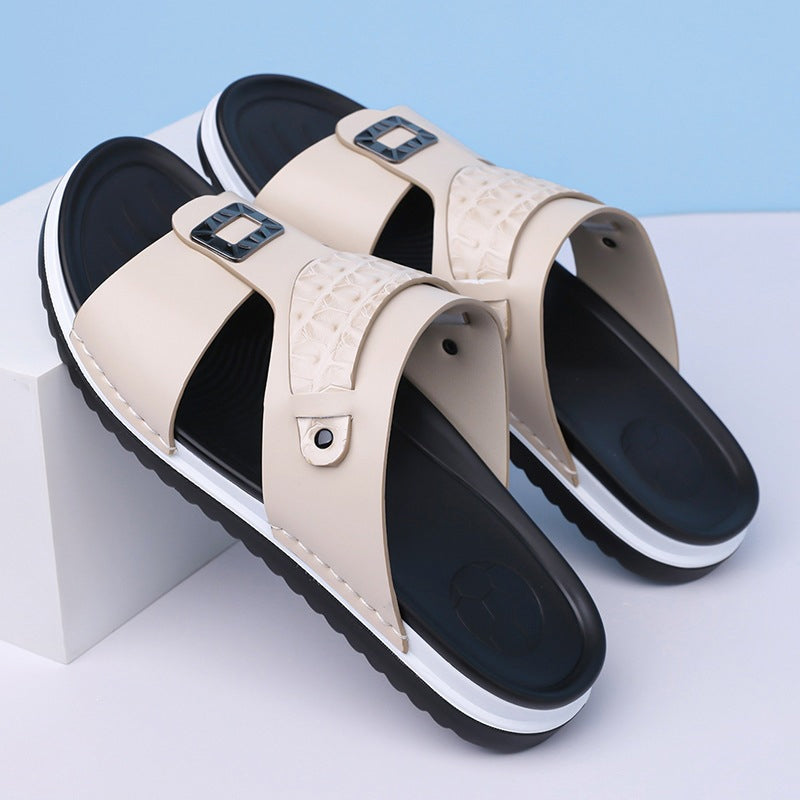 💨 Atmungsaktive Schlupfsandalen für Herren – weiches Kunstleder, vielseitig kombinierbar für warme Tage☀️