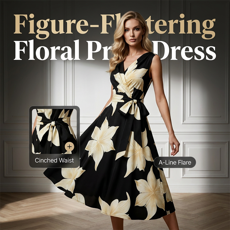 👗 Damen-ärmelloses Kleid mit floralem Print – luftig & bequem für heiße Tage, vielseitig kombinierbar 🌸☀️