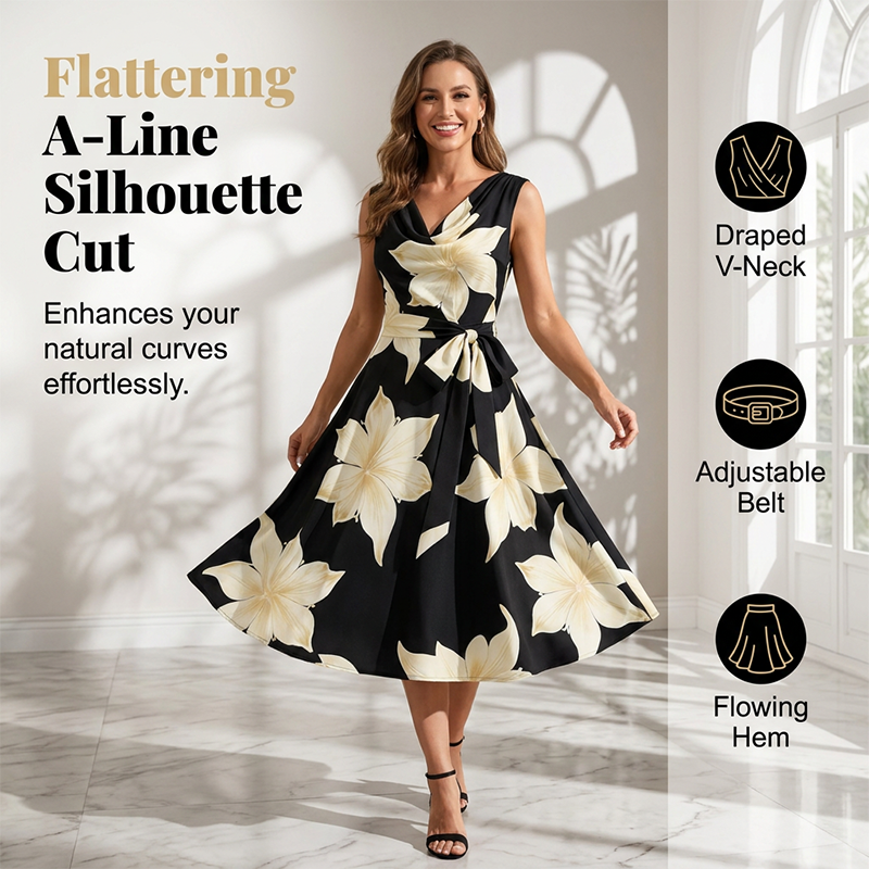 👗 Damen-ärmelloses Kleid mit floralem Print – luftig & bequem für heiße Tage, vielseitig kombinierbar 🌸☀️