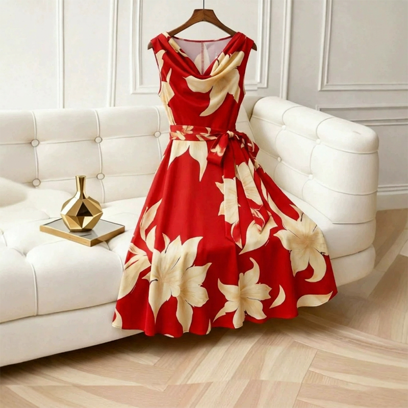 👗 Damen-ärmelloses Kleid mit floralem Print – luftig & bequem für heiße Tage, vielseitig kombinierbar 🌸☀️