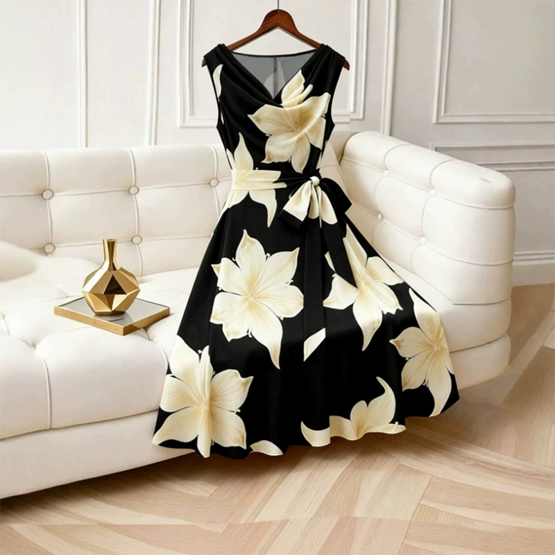 👗 Damen-ärmelloses Kleid mit floralem Print – luftig & bequem für heiße Tage, vielseitig kombinierbar 🌸☀️