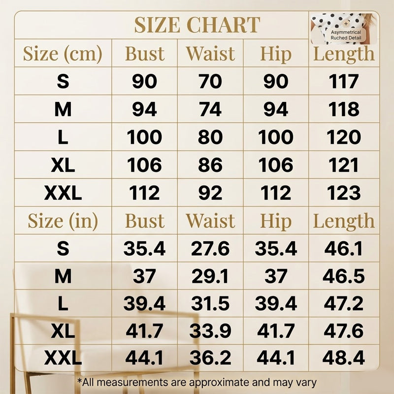 ⏰ 50 % RABATT – Nur für kurze Zeit 🌸 Damen Midi-Kleid mit Punktemuster ✨ Asymmetrischer Schnitt, Falten-Details & Elegante Passform mit Schlitz