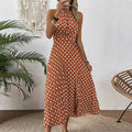 📢Mid-Season Sale: −50% nur für kurze Zeit⏰👗 Damen-Kleid mit Polka-Dot-Muster & Halsterneck – luftig, feminin & vielseitig für Sommer, Strand & Urlaub 🌸☀️
