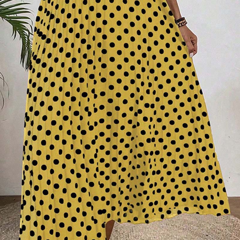 📢Mid-Season Sale: −50% nur für kurze Zeit⏰👗 Damen-Kleid mit Polka-Dot-Muster & Halsterneck – luftig, feminin & vielseitig für Sommer, Strand & Urlaub 🌸☀️