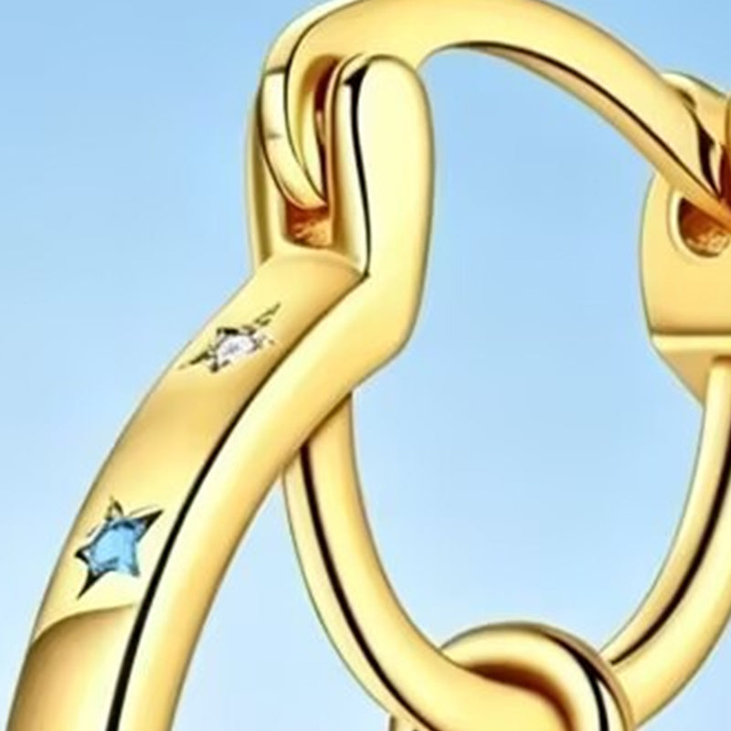 🌙 Doppellagige Hoop-Ohrringe im Himmelskörper-Design – fein, minimalistisch & elegant für Alltag & besondere Anlässe ✨