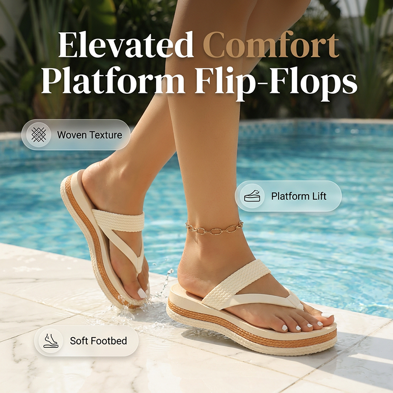 👡 Damen-Plateau-Zehenstegsandalen mit gewebten Riemen – bequem, luftig & perfekt für Strand, Alltag & Reisen ☀️🌿