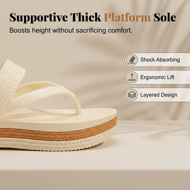 👡☀️ 50% RABATT! Damen-Plateau-Zehenstegsandalen mit gewebten Riemen – Bequem, luftig & perfekt für Strand, Alltag & Reisen ✨