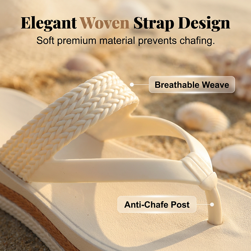 👡☀️ 50% RABATT! Damen-Plateau-Zehenstegsandalen mit gewebten Riemen – Bequem, luftig & perfekt für Strand, Alltag & Reisen ✨