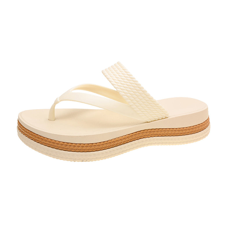 👡☀️ 50% RABATT! Damen-Plateau-Zehenstegsandalen mit gewebten Riemen – Bequem, luftig & perfekt für Strand, Alltag & Reisen ✨