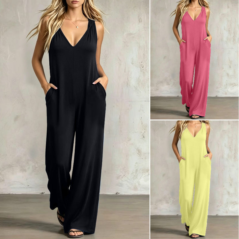 🌸 Lässiger Overall in Übergröße – weicher Stoff, elastische Taille, perfekt für entspannte Tage & warme Sommernächte