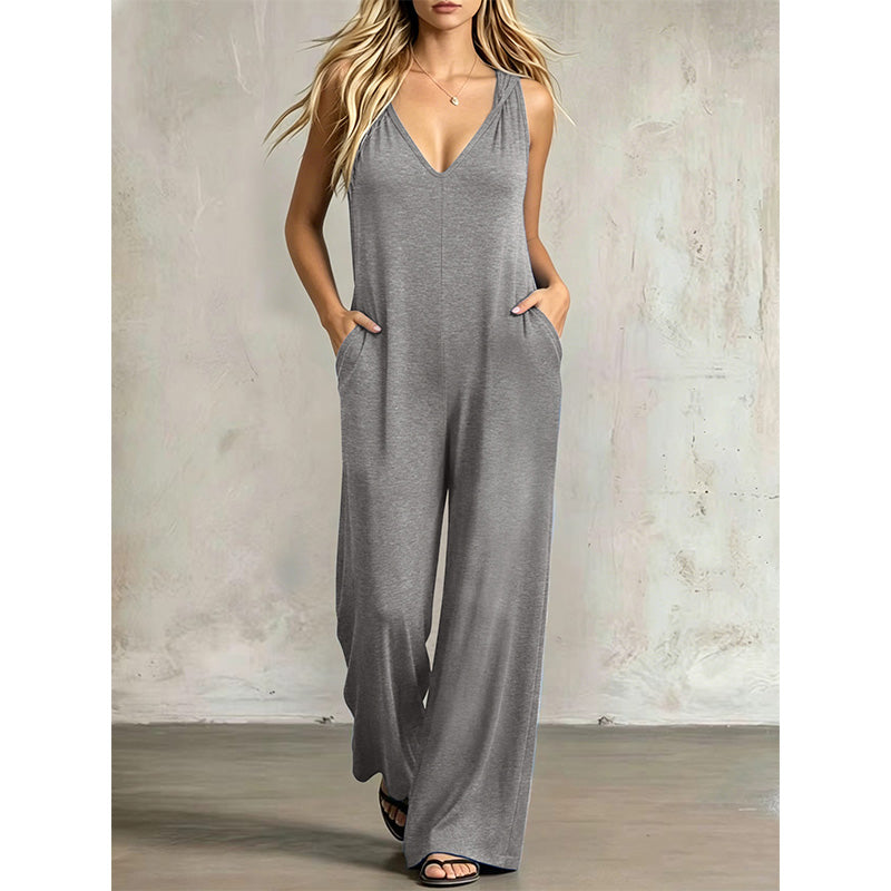 🌸 Lässiger Overall in Übergröße – weicher Stoff, elastische Taille, perfekt für entspannte Tage & warme Sommernächte