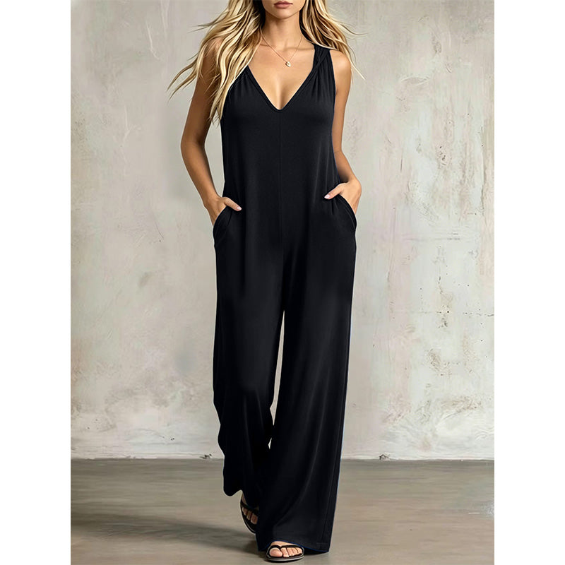 🌸 Lässiger Overall in Übergröße – weicher Stoff, elastische Taille, perfekt für entspannte Tage & warme Sommernächte
