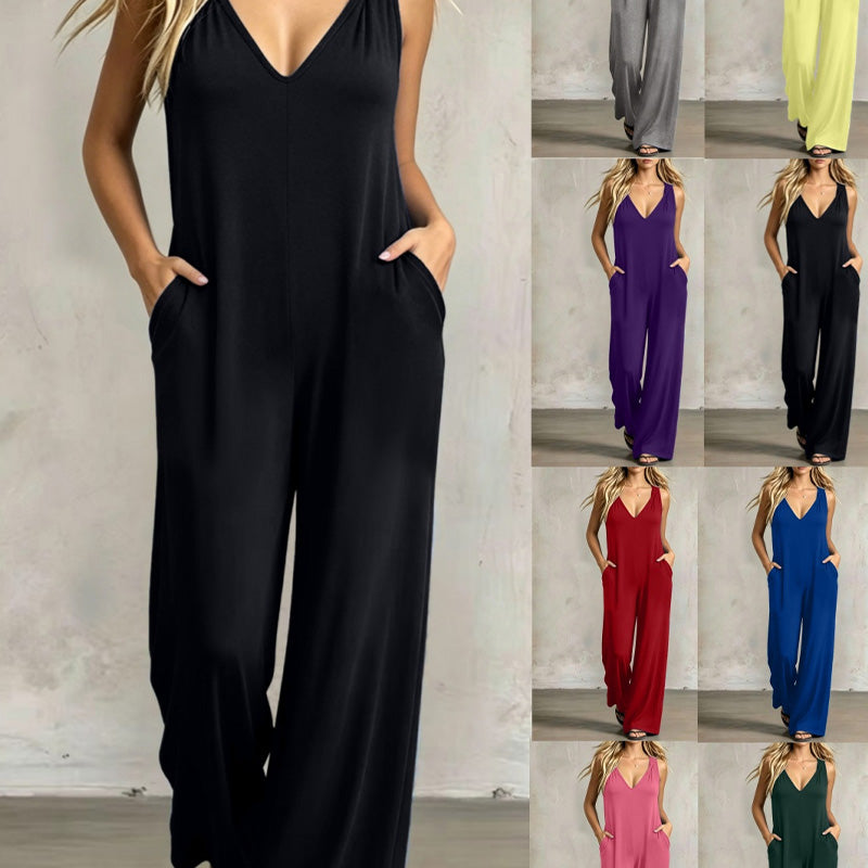 🌸 Lässiger Overall in Übergröße – weicher Stoff, elastische Taille, perfekt für entspannte Tage & warme Sommernächte