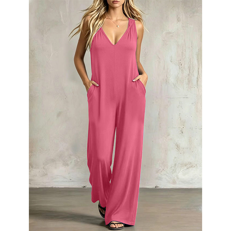 🌸 Lässiger Overall in Übergröße – weicher Stoff, elastische Taille, perfekt für entspannte Tage & warme Sommernächte