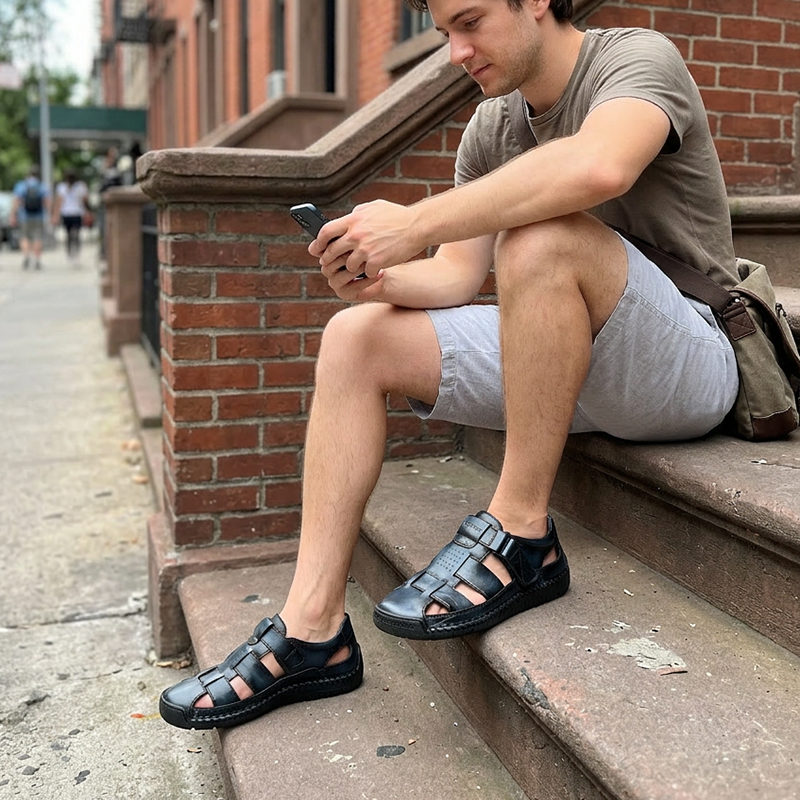 👞🌊 50% RABATT! Herren Geschlossene Zehe Strandsandalen – Atmungsaktiv, gepolstert & mit Klettverschluss – Perfekt für Wanderungen, Wasseraktivitäten oder den täglichen Sommer-Komfort ✨