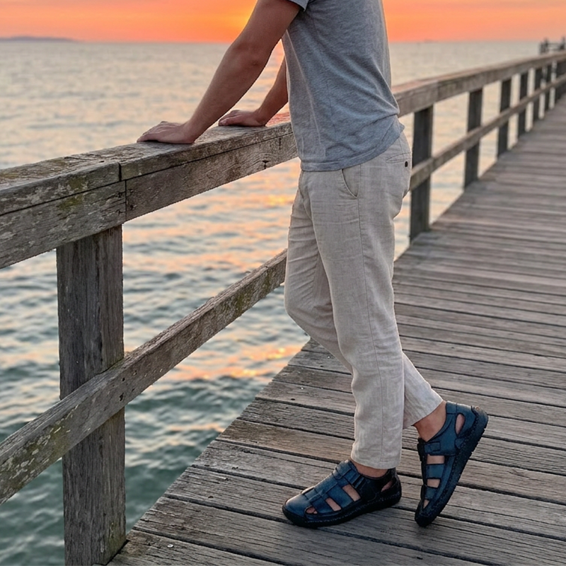 👞🌊 50% RABATT! Herren Geschlossene Zehe Strandsandalen – Atmungsaktiv, gepolstert & mit Klettverschluss – Perfekt für Wanderungen, Wasseraktivitäten oder den täglichen Sommer-Komfort ✨