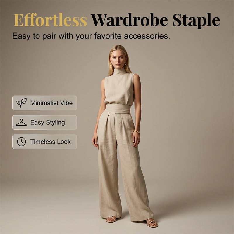 👗 2-teiliges Set für Damen – ärmelloses Top & weite Hose, minimalistisch, elegant & vielseitig für Alltag, Büro & besondere Anlässe 🌸