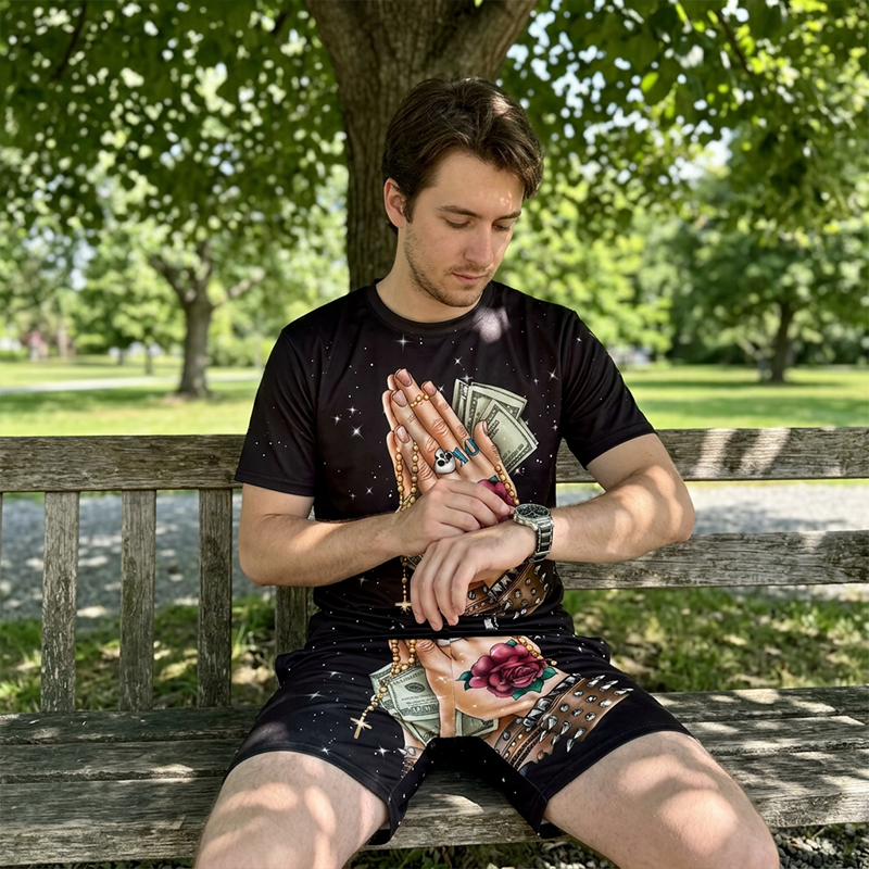 📢Mid-Season Sale: −50% nur für kurze Zeit⏰👕 Lässiges 2-teiliges Shorts-Set mit witzigem Print – bequemes T-Shirt & kurze Hose für Sommer & Freizeit 😄☀️
