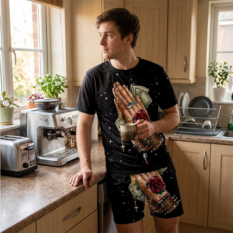 📢Mid-Season Sale: −50% nur für kurze Zeit⏰👕 Lässiges 2-teiliges Shorts-Set mit witzigem Print – bequemes T-Shirt & kurze Hose für Sommer & Freizeit 😄☀️