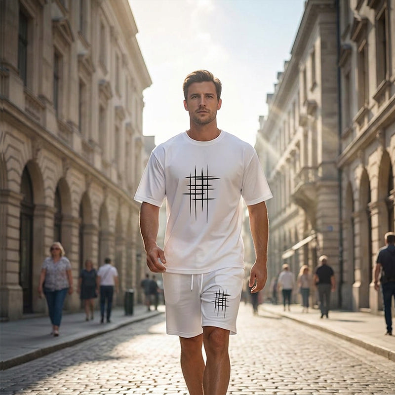 👕 2-teiliges Freizeit-Set für Herren – klare Linien, minimalistisches Design, bequem & vielseitig für Sommer & Alltag ☀️🩳