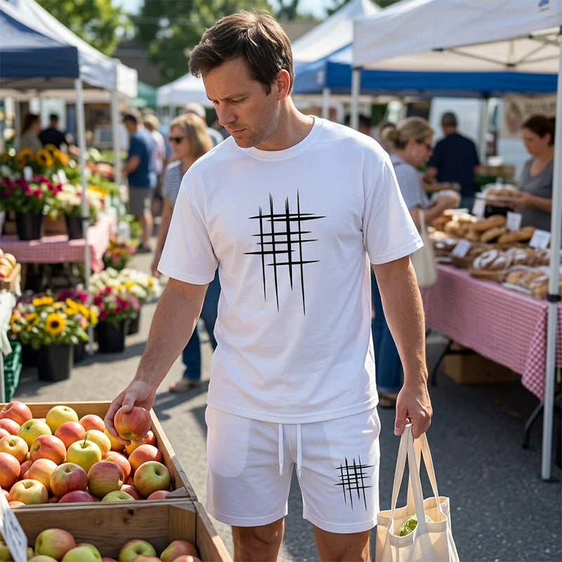 👕 2-teiliges Freizeit-Set für Herren – klare Linien, minimalistisches Design, bequem & vielseitig für Sommer & Alltag ☀️🩳