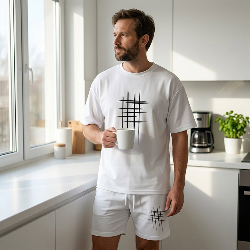 👕 2-teiliges Freizeit-Set für Herren – klare Linien, minimalistisches Design, bequem & vielseitig für Sommer & Alltag ☀️🩳
