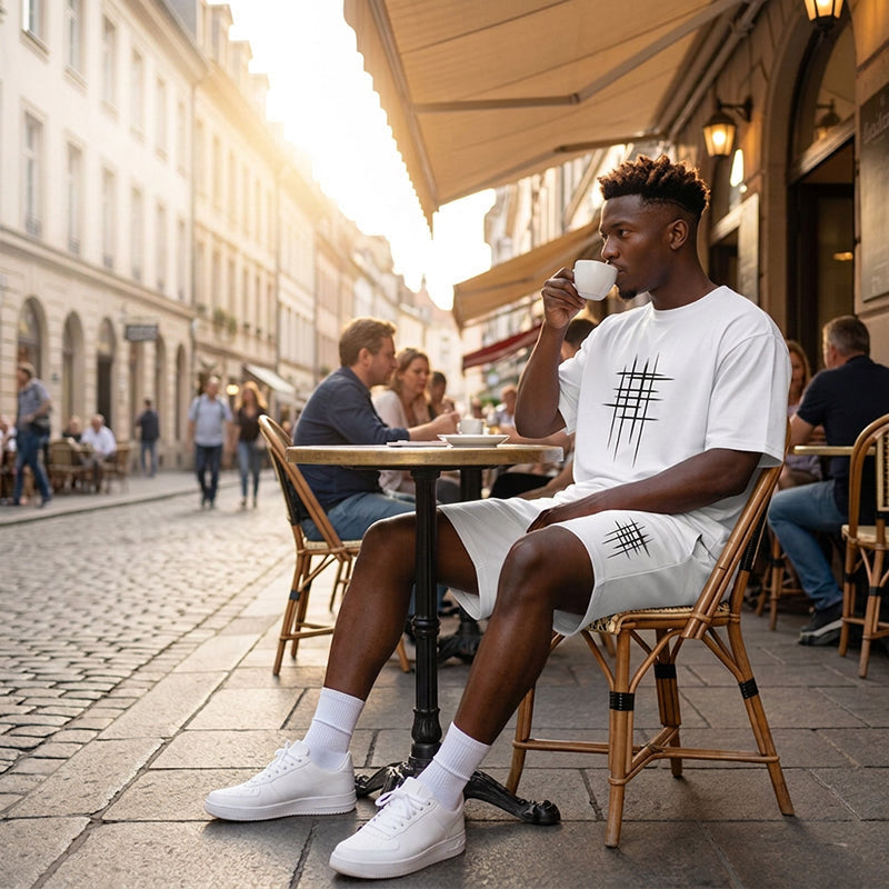 👕 2-teiliges Freizeit-Set für Herren – klare Linien, minimalistisches Design, bequem & vielseitig für Sommer & Alltag ☀️🩳