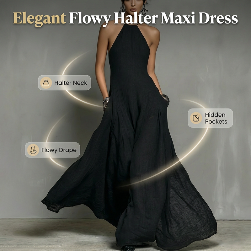 📢Mid-Season Sale: −50% nur für kurze Zeit⏰Sommerkleid 2026 für Damen – schlichter Halsterneck mit freiem Rücken, ärmellos, elegant & verführerisch 💕✨