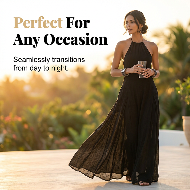 📢Mid-Season Sale: −50% nur für kurze Zeit⏰Sommerkleid 2026 für Damen – schlichter Halsterneck mit freiem Rücken, ärmellos, elegant & verführerisch 💕✨