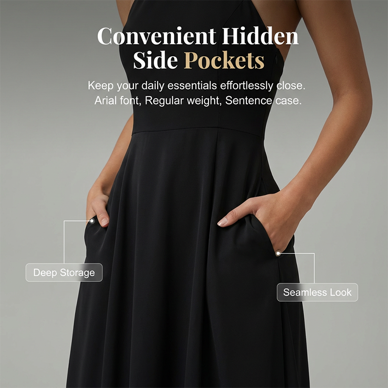 📢Mid-Season Sale: −50% nur für kurze Zeit⏰Sommerkleid 2026 für Damen – schlichter Halsterneck mit freiem Rücken, ärmellos, elegant & verführerisch 💕✨