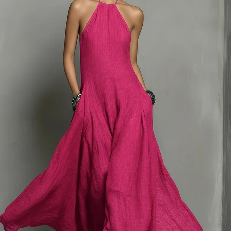 📢Mid-Season Sale: −50% nur für kurze Zeit⏰Sommerkleid 2026 für Damen – schlichter Halsterneck mit freiem Rücken, ärmellos, elegant & verführerisch 💕✨