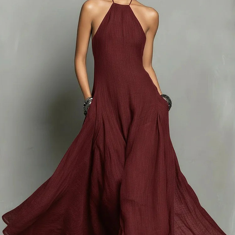 📢Mid-Season Sale: −50% nur für kurze Zeit⏰Sommerkleid 2026 für Damen – schlichter Halsterneck mit freiem Rücken, ärmellos, elegant & verführerisch 💕✨