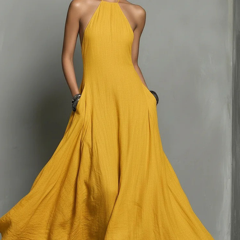 📢Mid-Season Sale: −50% nur für kurze Zeit⏰Sommerkleid 2026 für Damen – schlichter Halsterneck mit freiem Rücken, ärmellos, elegant & verführerisch 💕✨