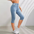 👖 High-Waist-Capri-Jeans – bequemer Stretch, figurschmeichelnd & vielseitig für Alltag, Freizeit & warme Tage ☀️
