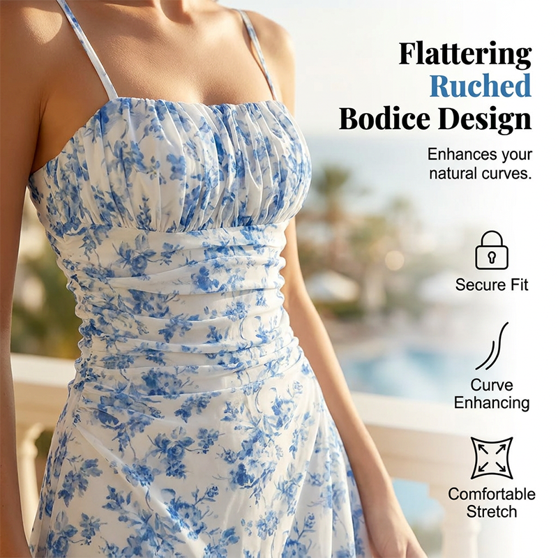 👗 Leichtes Strandkleid für Damen – elegant mit Rückenausschnitt & Spaghettiträgern, perfekt für den Urlaub & heiße Tage ☀️🌊