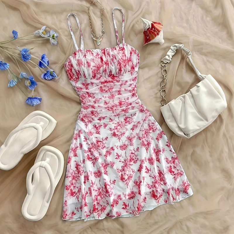 👗 Leichtes Strandkleid für Damen – elegant mit Rückenausschnitt & Spaghettiträgern, perfekt für den Urlaub & heiße Tage ☀️🌊