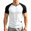 👕 Herren-Sport-T-Shirt mit Raglanärmeln – V-Ausschnitt, atmungsaktiv, schnell trocknend & hoch elastisch für Laufen & Training 🏃‍♂️💨
