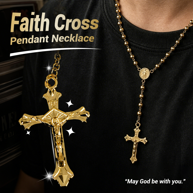 📿 Herren-Vintage-Halskette mit Kreuzanhänger & Perlen – robust, maskulin & ideal als modisches Accessoire für Alltag & besondere Anlässe 🖤