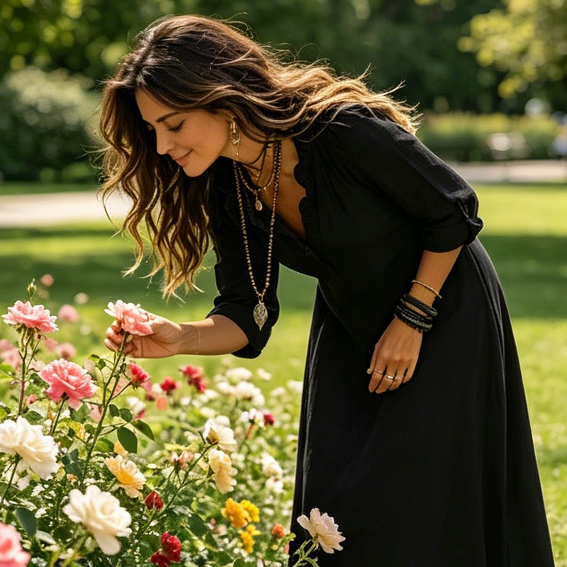 📢Mid-Season Sale: −50% nur für kurze Zeit⏰Bohème-Maxi-Kleid mit Rüschen & V-Ausschnitt