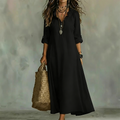 📢Mid-Season Sale: −50% nur für kurze Zeit⏰Bohème-Maxi-Kleid mit Rüschen & V-Ausschnitt