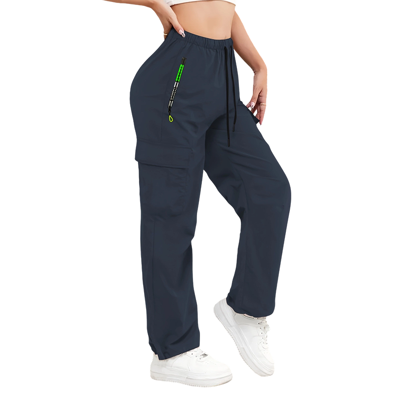👖 Sportliche Cargohose für Damen – elastischer Bund, atmungsaktiv & mit vielen Taschen, ideal für Yoga, Reisen & Alltag 🧘‍♀️🌿