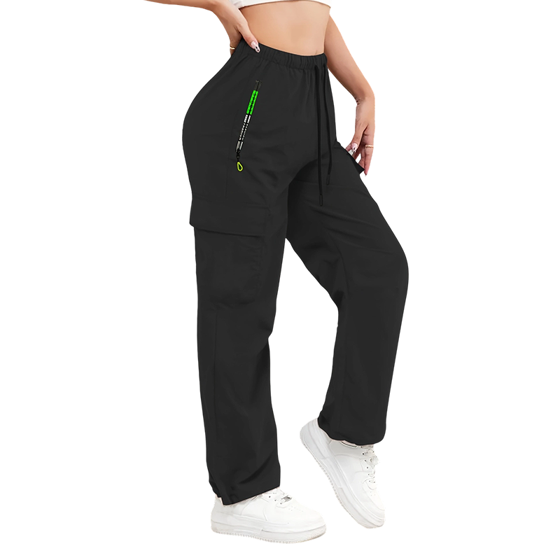 👖 Sportliche Cargohose für Damen – elastischer Bund, atmungsaktiv & mit vielen Taschen, ideal für Yoga, Reisen & Alltag 🧘‍♀️🌿