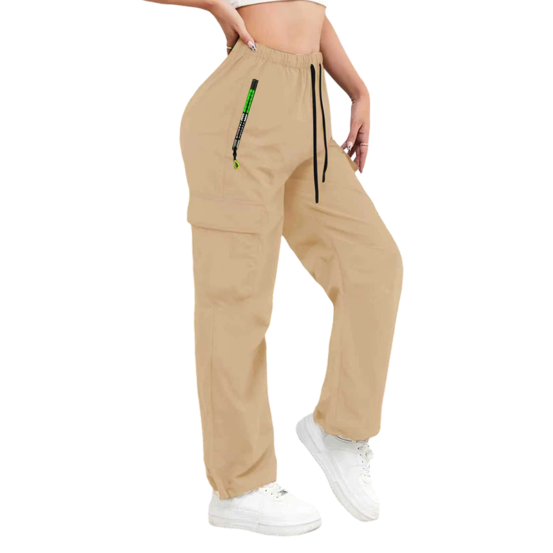 👖 Sportliche Cargohose für Damen – elastischer Bund, atmungsaktiv & mit vielen Taschen, ideal für Yoga, Reisen & Alltag 🧘‍♀️🌿