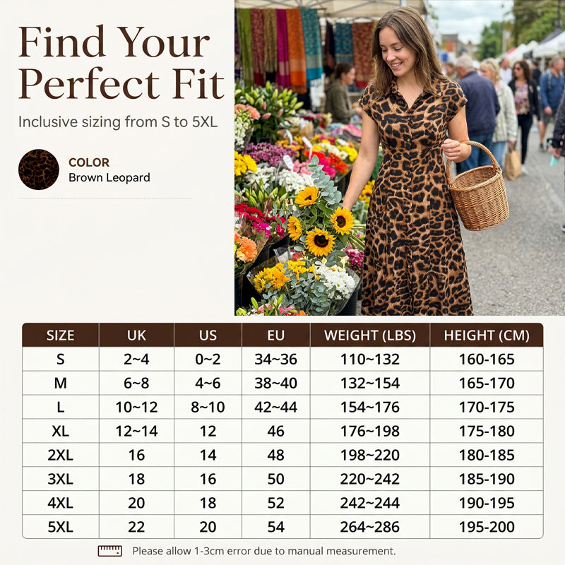 👗🐆 50% RABATT! Elegantes Damen-Kleid mit Leopardenprint & Reverskragen – Stilvoll, figurbetont & perfekt für Büro, Dinner & besondere Anlässe ✨