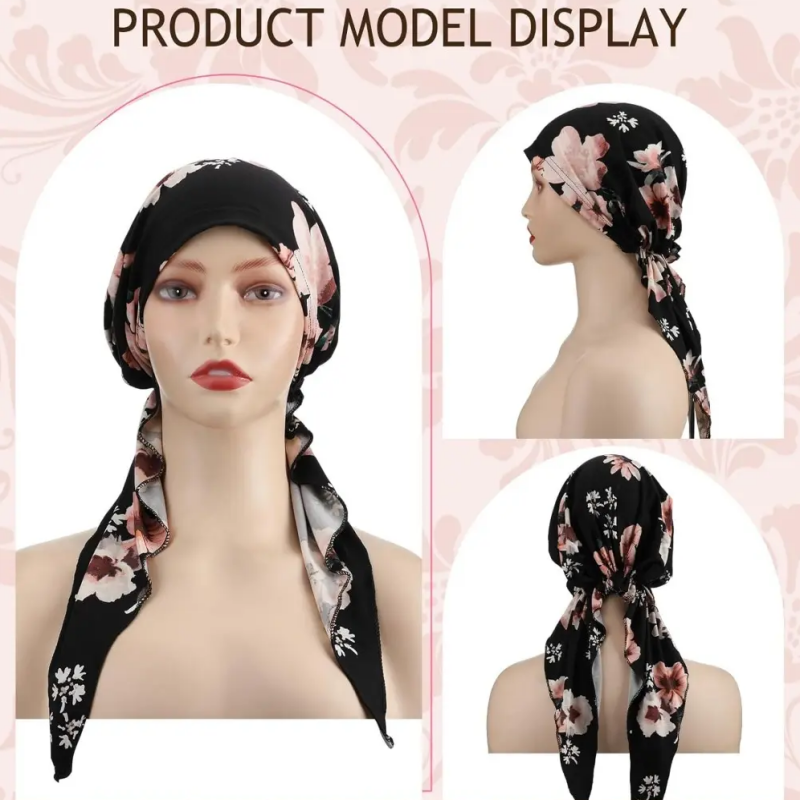 👒 OFFRE LIMITÉE : 50 % DE RÉDUCTION ! ✨ Turban prêt-à-porter pour femme à motif floral – doux, extensible, polyvalent 🌸