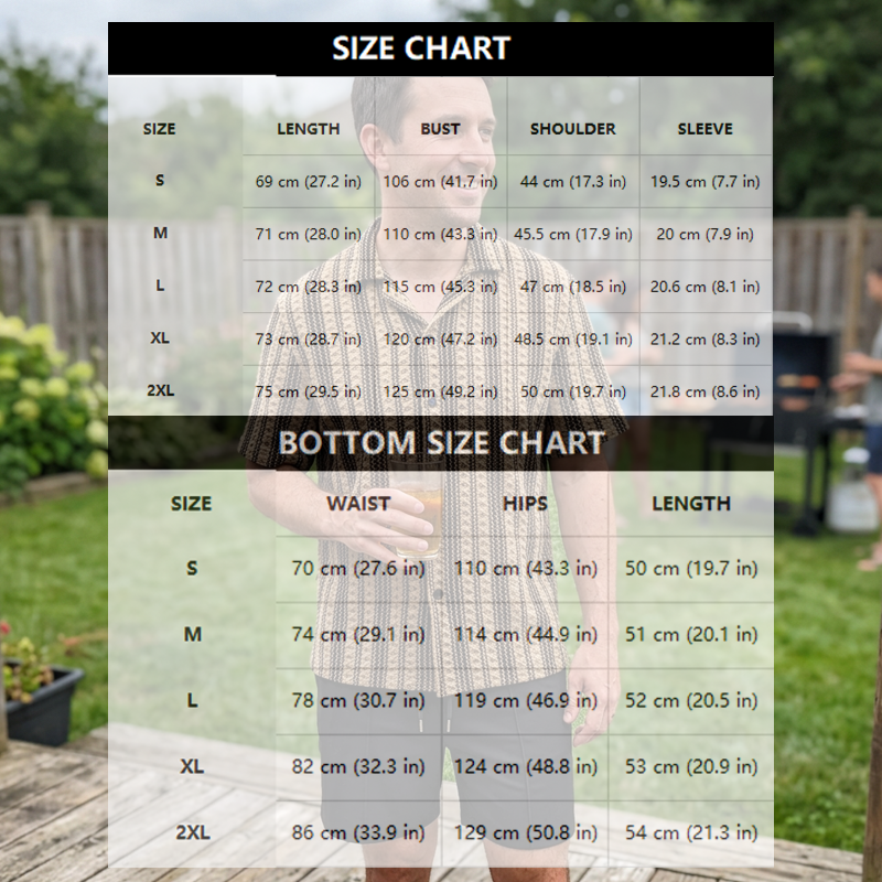 Men's Casual Short Sleeve Shirt and Shorts Set