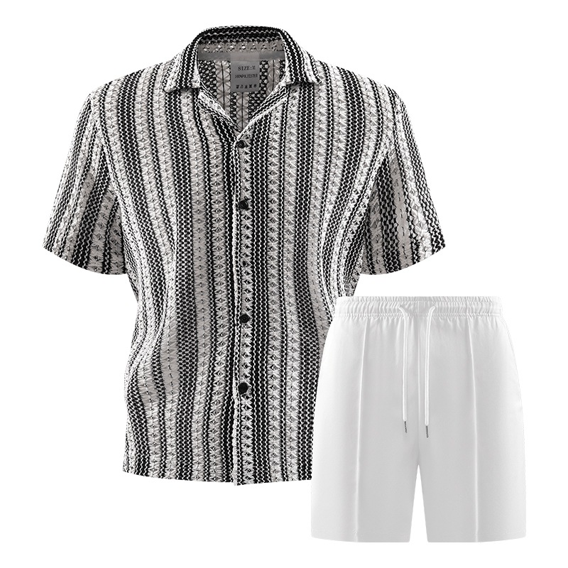 Men's Casual Short Sleeve Shirt and Shorts Set