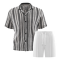 Men's Casual Short Sleeve Shirt and Shorts Set